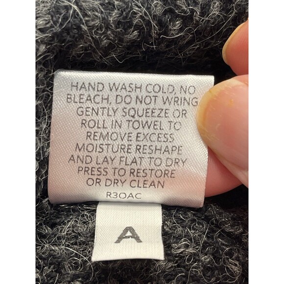 Eileen Fisher Alpaca Asymmetrical Zipper Front Cardigan Sweater Sz L - Picture 6 of 11